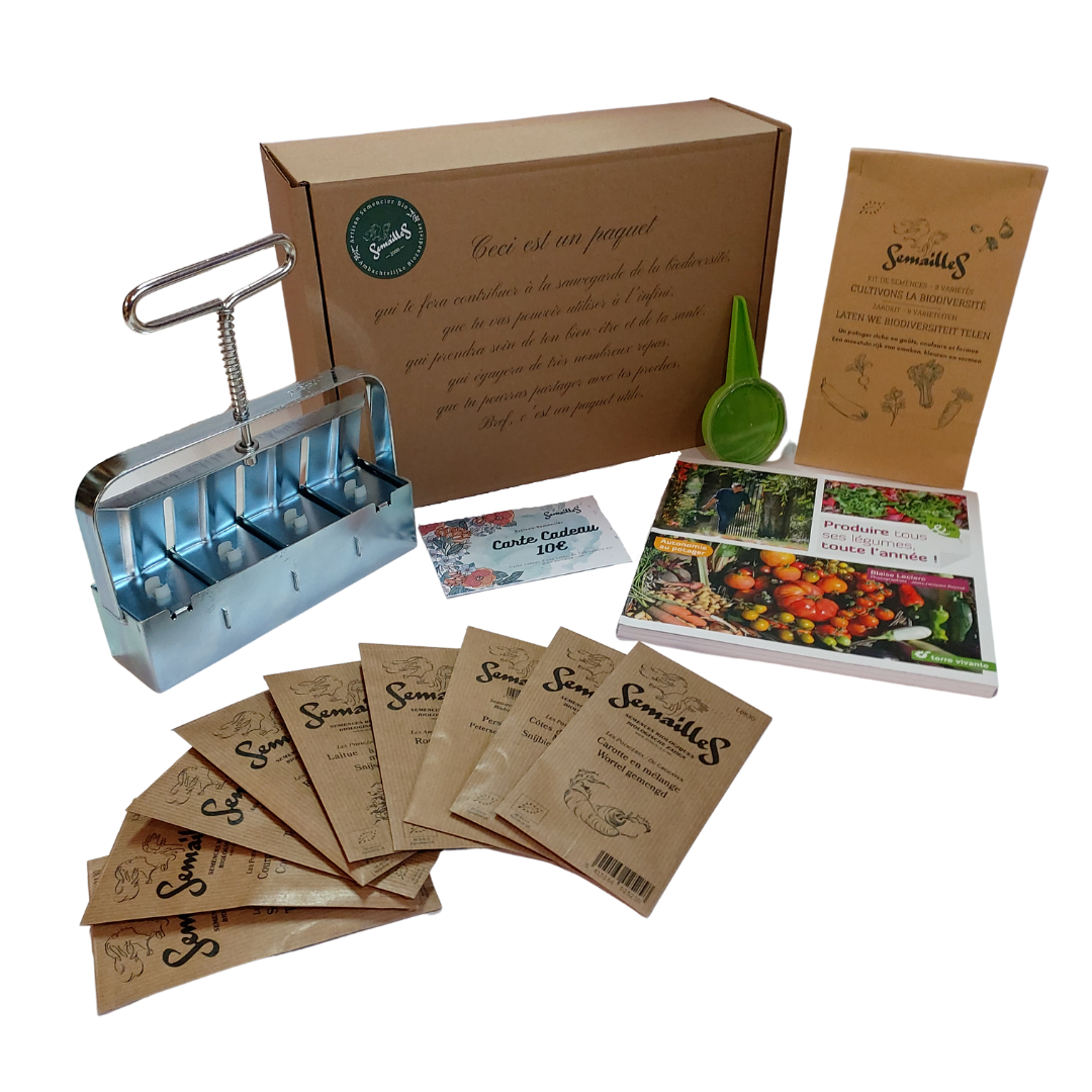 Box de 25 variétés de graines potagères et aromatiques et d'accéssoires