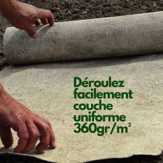 Rouleau de paillage en chanvre pour potager 5m x 0.54m Rouleau de paillage en chanvre pour potager 5m x 0.54m