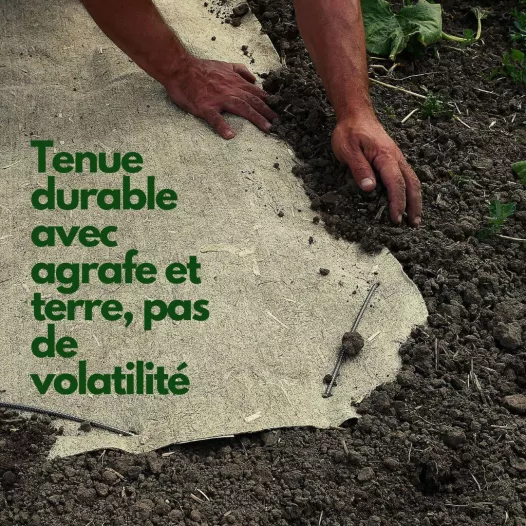Rouleau de paillage en chanvre pour potager 5m x 0.54m Rouleau de paillage en chanvre pour potager 5m x 0.54m