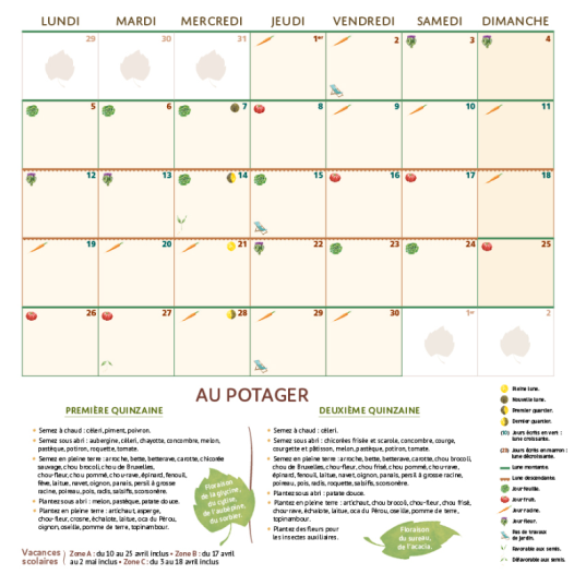 Le Calendrier Mural 2023 du potager Bio