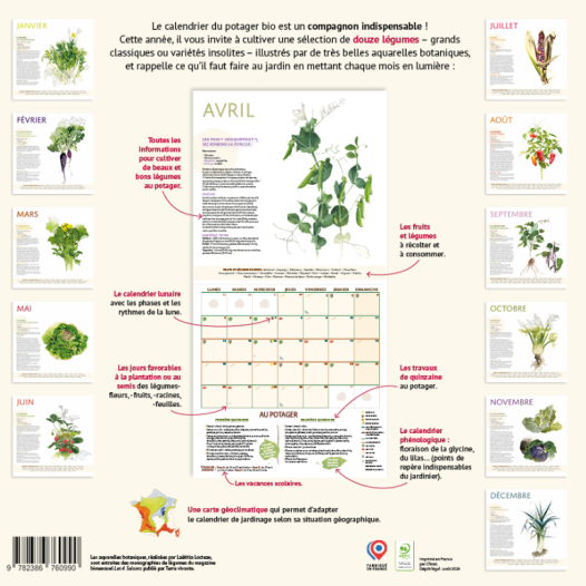 Le Calendrier Mural 2023 du potager Bio