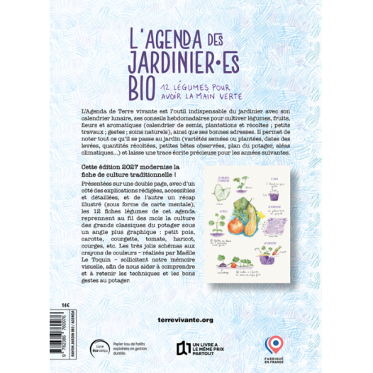 L'Agenda du jardinier BIO 2027
